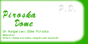 piroska dome business card